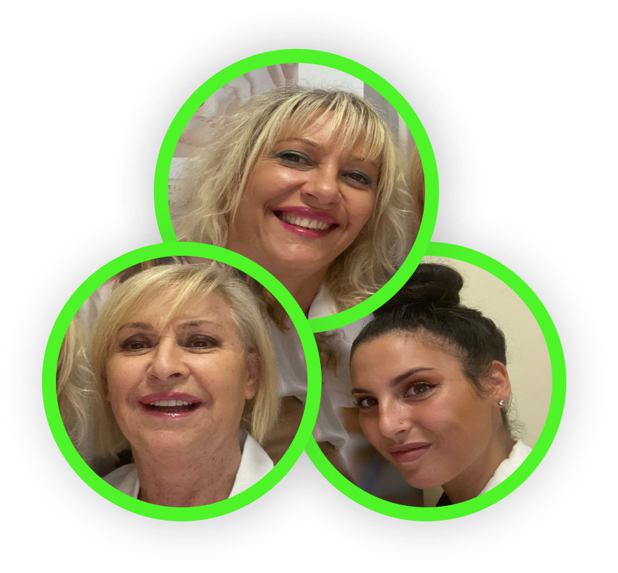 Il team di Estetica Profili: Annalisa, Ilaria e Donatella.